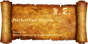Márhoffer Rózsa névjegykártya