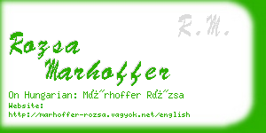 rozsa marhoffer business card